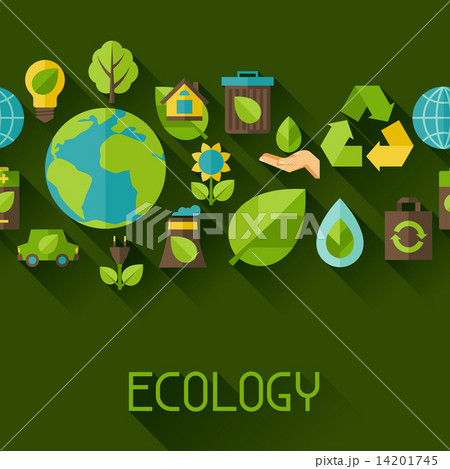 Ecology seamless pattern with environment icons. Ecology seamless pattern with environment icons. 14201745
