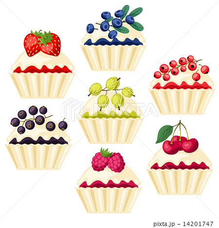 Set of cupcakes with various filling. 14201747