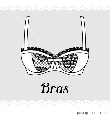 Bras. Fashion lingerie card with female underwear. 14201802