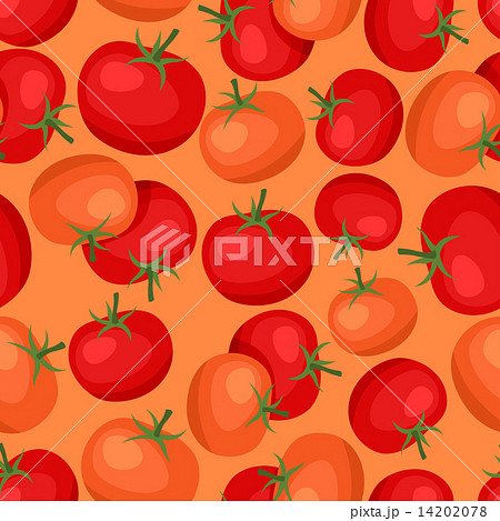 Seamless vector pattern with fresh ripe tomatoes. 14202078