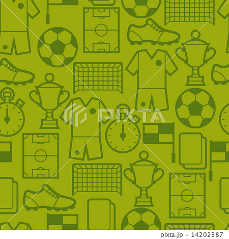 Sports seamless pattern with soccer symbols. 14202387