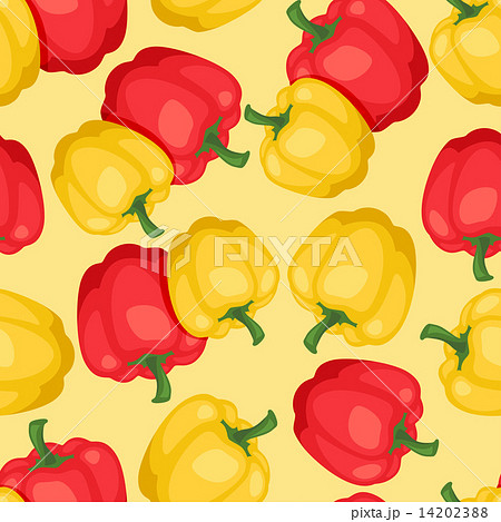 Seamless vector pattern with fresh ripe peppers. 14202388