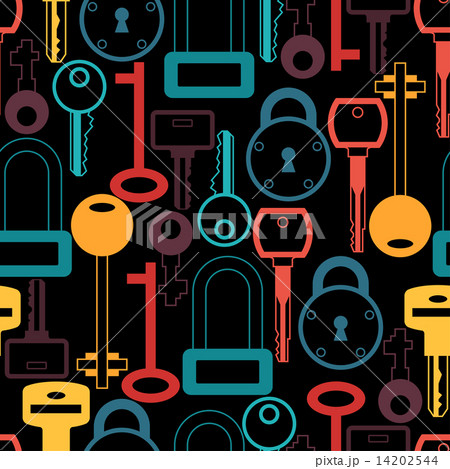 Seamless pattern with locks and keys icons. 14202544