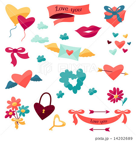 Set of Valentine's and Wedding icons. Set of Valentine's and Wedding icons. 14202689