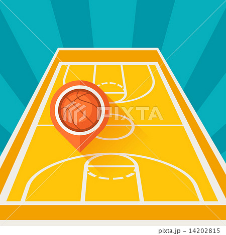 Sports background with basketball court and marker ball. Sports background with basketball court and marker ball. 14202815