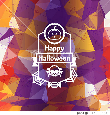 Happy halloween greeting card with badges ang icons. Happy halloween greeting card with badges ang icons. 14202823