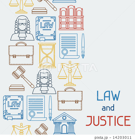 Law and justice icons seamless pattern in flat design style. Law and justice icons seamless pattern in flat design style. 14203011