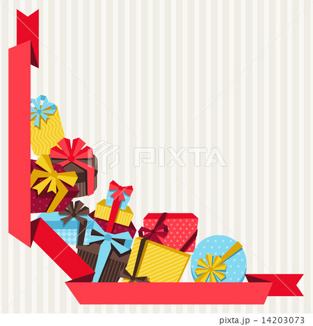 Celebration background or card with colorful gift boxes. 14203073