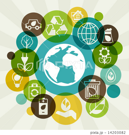 Ecology background with environment icons. Ecology background with environment icons. 14203082