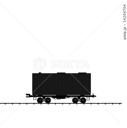 Illustration wagon cargo railroad train, black transportation ic 14204704