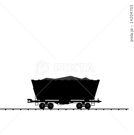 Illustration cargo coal wagon freight railroad train, black tran Illustration cargo coal wagon freight railroad train, black tran 14204705