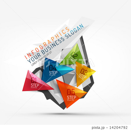 Modern polygonal origami paper infographics 14204792