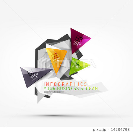 Modern polygonal origami paper infographics Modern polygonal origami paper infographics 14204798