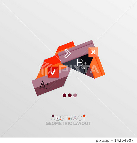 Glossy paper style geometric abstract infographic design Glossy paper style geometric abstract infographic design 14204907