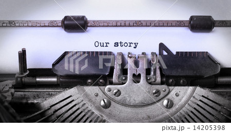 Vintage inscription made by old typewriter Vintage inscription made by old typewriter 14205398