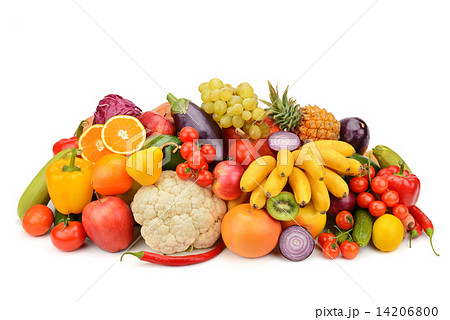 fruit and vegetable isolated on white background 14206800