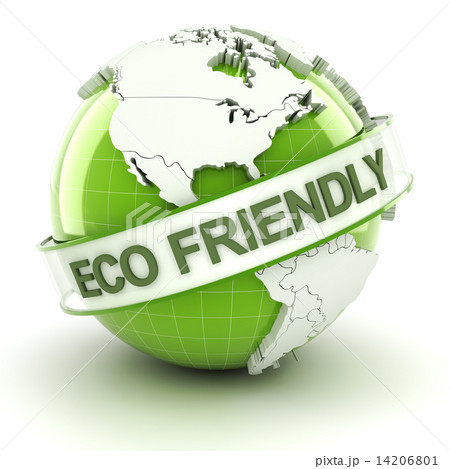 Eco friendly symbol with globe, 3d render 14206801