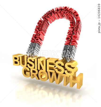 Magnet formed by business words attracting business growth 14206839