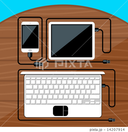 Laptop, digital tablet, smartphone with usb cable 14207914