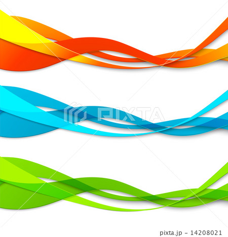 Set of abstract color wavy lines Set of abstract color wavy lines 14208021