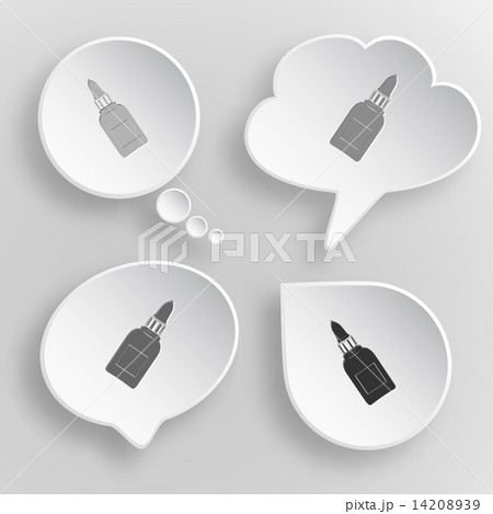 Glue bottle. White flat vector buttons on gray background. 14208939