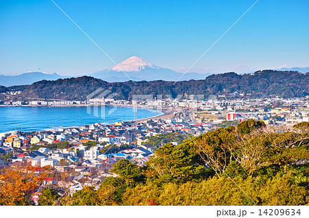 鎌倉市街と富士山 14209634