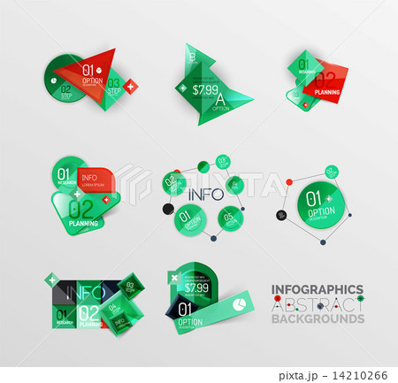 Set of geometric abstract shape infographic layouts Set of geometric abstract shape infographic layouts 14210266