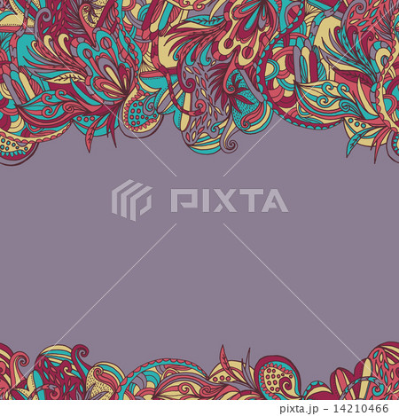 Abstract hand-drawn wave floral pattern 14210466
