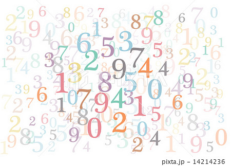 カラフルな数字の背景 カラフルな数字の背景 14214236