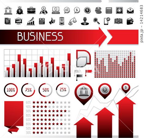 Set of infographics and business icons. 14214683