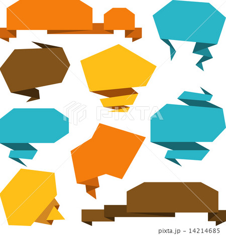 Set of abstract origami speech bubble vector background. 14214685