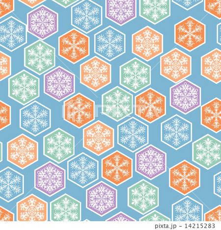 Christmas seamless pattern with snowflakes in retro style. 14215283