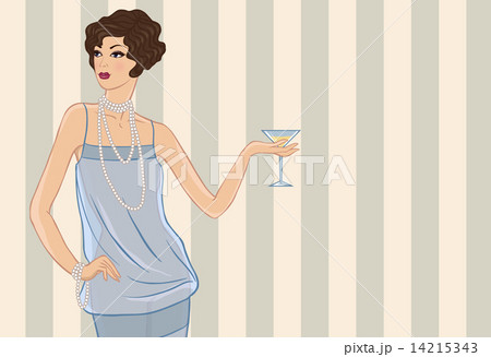 Retro party girl. Vector illustration for your design. Retro party girl. Vector illustration for your design. 14215343