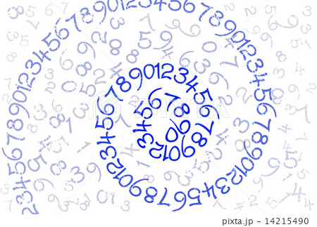 渦状の数字背景　ブルー 14215490