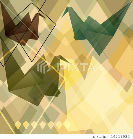 Origami paper birds geometric retro background. Origami paper birds geometric retro background. 14215986