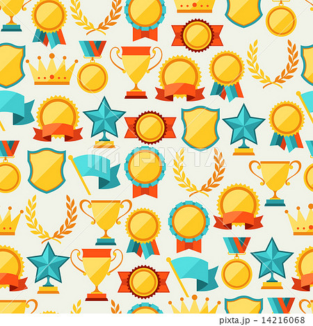 Seamless pattern with trophy and awards. Seamless pattern with trophy and awards. 14216068