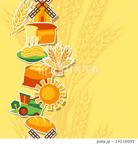 Seamless pattern with agricultural objects 14216095