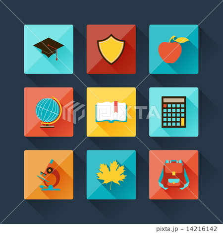 Set of education icons in flat design style. 14216142