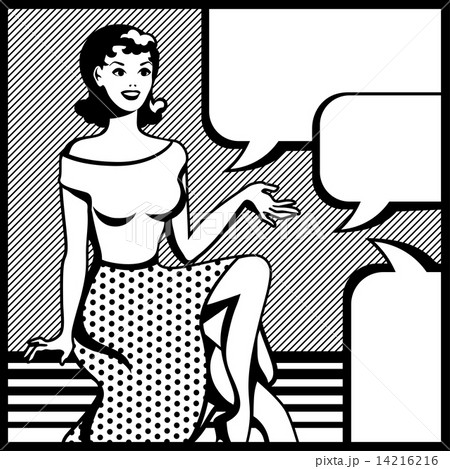 Illustration of retro girl in pop art style. 14216216
