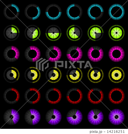 Set of bright progress indicators for the web. 14216251