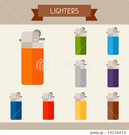 Lighters colored templates for your design in flat style Lighters colored templates for your design in flat style 14216414
