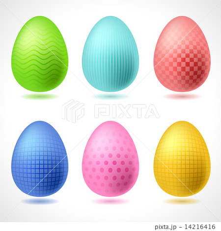 Set of 6 vector patterned Easter Eggs. 14216416