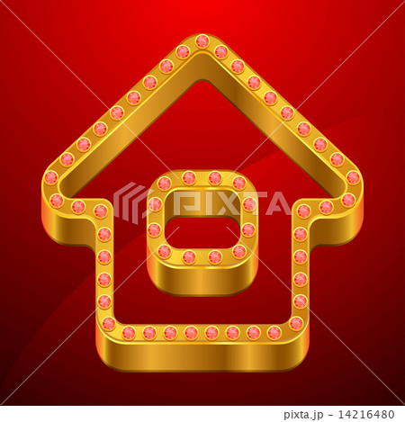 Abstract background with gold house and jewels. Abstract background with gold house and jewels. 14216480