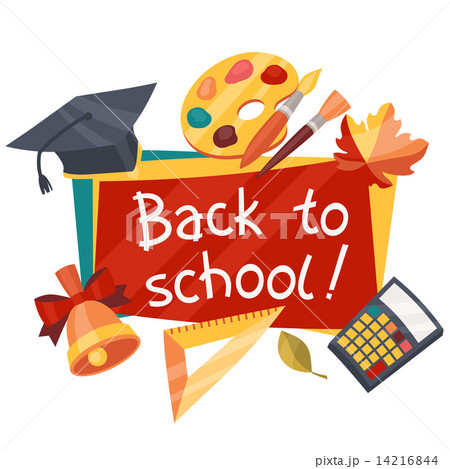 Back to school background with education icons. 14216844