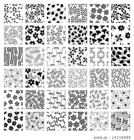 Set of 36 seamless floral patterns. Set of 36 seamless floral patterns. 14216989