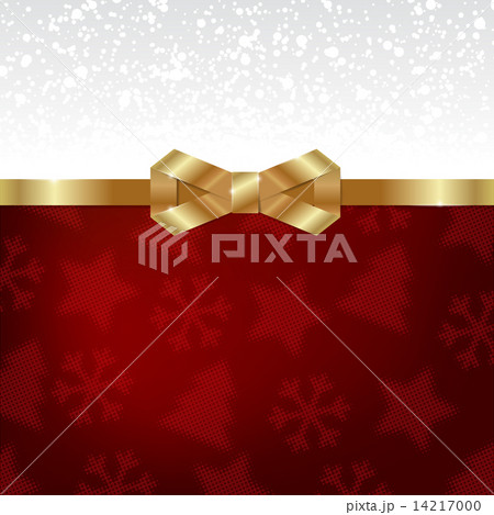 Elegant Christmas background with shiny gold bow. 14217000