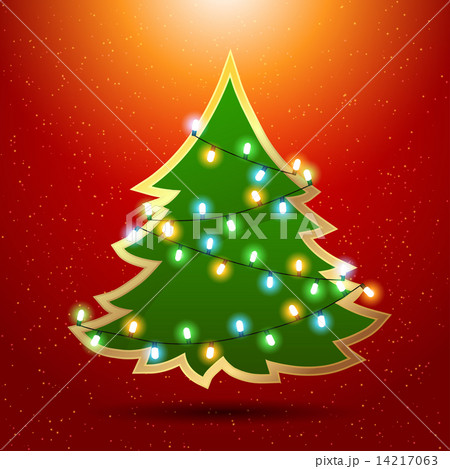 Eps 10 Christmas background with luminous garland and tree. Eps 10 Christmas background with luminous garland and tree. 14217063
