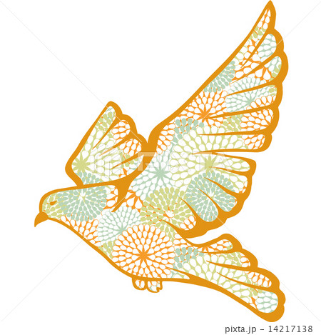 Hand drawn vector pigeon made of flower pattern. Hand drawn vector pigeon made of flower pattern. 14217138