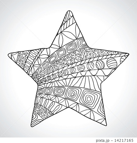 Decorative star isolated on wight bacground. Vector 14217165