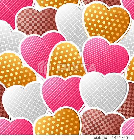 Valentine vector seamless pattern of heart stickers. Valentine vector seamless pattern of heart stickers. 14217259